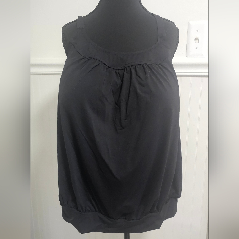 Lands End Elegant Black Women's Swim Top 24 DDD